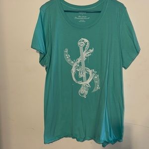 Light Blue Treble Clef Torrid Size 4 Shirt